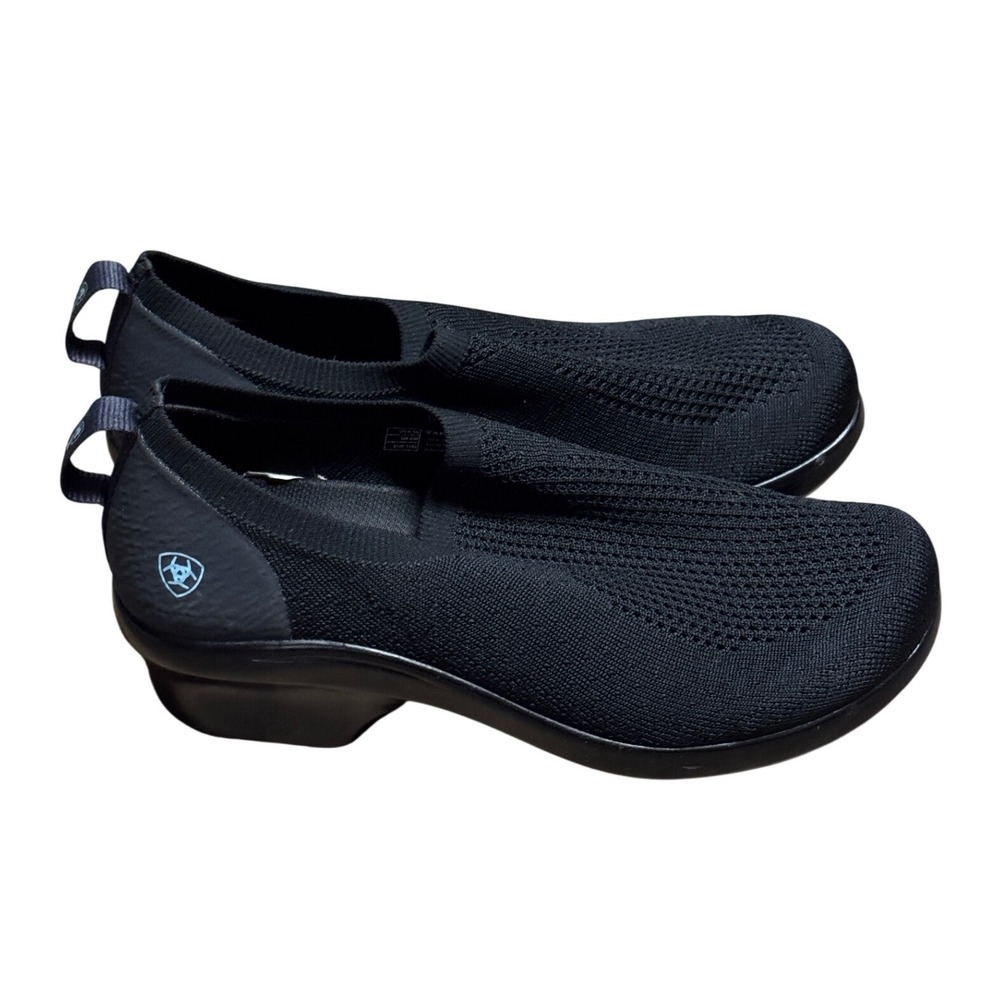 Ariat VentKnit Expert Clogs Black Knit Slip Resistant Shoes Size 8.5